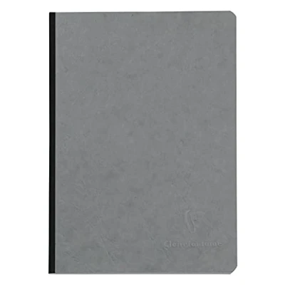 Abbildung von Clairefontaine 795425C AgeBag Notizbuch (DIN A5, 14,8 x 21 cm, 96 Blatt, kariert, bedruckten Vorsatublättern) 1 Stück grau