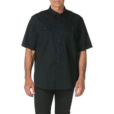 Abbildung von Wrangler Authentics Klassisches gewebtes Herrenhemd, kurzärmelig, Caviar, L