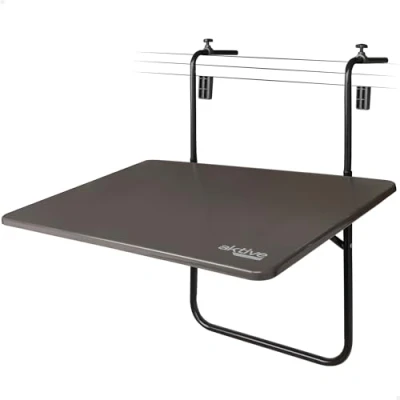 Abbildung von AKTIVE 61034 Klapptisch, Balkonklapptisch, Multiposition, Grau