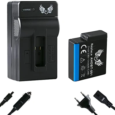 Abbildung von SK Akku für GoPro Hero 2018 5 6 7 Black 1260mAh + Ladegerät Hero5 Hero6 Hero7 AABAT 001 AHDBT 501