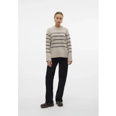 Abbildung von Vero Moda Vmflawless Oneck Pullover Strickpullover, Damen, Größe: XS, Silver mink