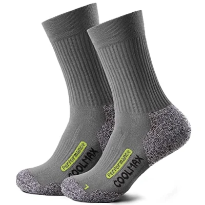 Abbildung von Piarini 2 Paar Coolmax Wandersocken Outdoorsocken Funktionssocken lang grau 43 46