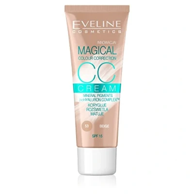 Abbildung von Eveline Cosmetics Magical Color Correction CC Multifunktionale Foundation, 30 ml, Nr. 53 Beige