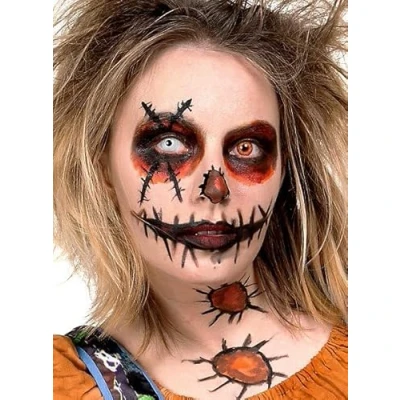 Abbildung von Maskworld Theaterschminke Halloween Vogelscheuche Make up Set, Gut deckendes Schminkset auf Wasserbasis