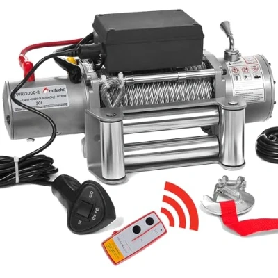 Abbildung von Rotfuchs Seilwinde, 12v mit Funkfernbedienung, 5909 kg Zugkraft, 6 PS Power Offroad Winde