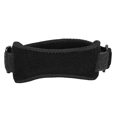 Abbildung von Patella Support Gürtel, Professionelle Wandern Reiten Kniepolster Protector Gürtel Kniestütze Strap Band Sport Brace(Schwarz)