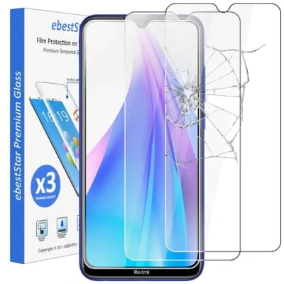 Abbildung von ebestStar kompatibel mit Xiaomi Redmi Note 8T Panzer Schutz Glas (x3 Stück) Schutzfolie, 9H gehärte Schutzglas, HD Displayschutz, Ultrabeständig