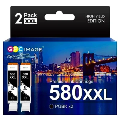 Abbildung von GPC IMAGE 580XXL Kompatible für Canon PGI 580 Schwarz PGBK TR8550 Druckerpatronen Pixma TS6350 TS6350a TS705 TS6150 TR7550 TS8251 TS8150 TS8250 (2er Pack PGBK)