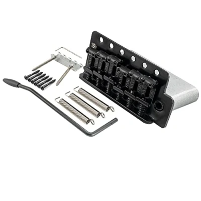 Abbildung von Wilkinson WOV03 54mm(2 1/8 inch) Vintage Tremolo Bridge 6 Screw Squier/Mexico Fender/MIJ Strat Electric Guitar (Schwarz)