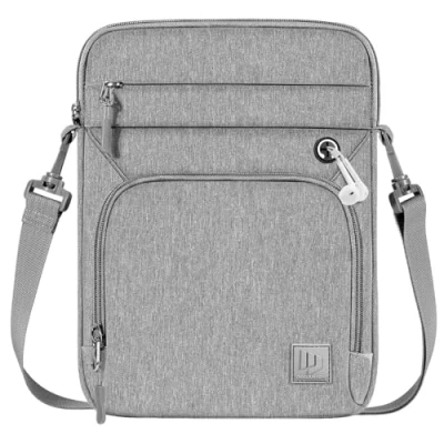 Abbildung von Dadanism 9 11&quot; Tablet Tasche mit Schultergurt &amp; Loch Kompatibel iPad Air 5/4 10,9 10. Gen, 11&quot;, 9./8./7. Gen 10,2, Pro 11 M4, Galaxy Tab A9+ A8 S9 FE, Hell Grau