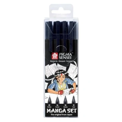 Abbildung von Sakura Pigma Micron Manga Sensei Set 4Stücks