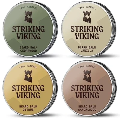 Abbildung von Striking Viking Bartbalsam Kennenlernset, 1 tlg., Nährstoffe und Feuchtigkeit förder Gesundheit von Haaren Haut