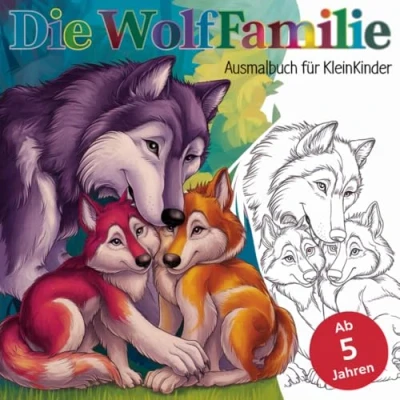 Abbildung von Die WolfFamilie Faszinierendes Ausmalbuch für Kleinkinder ab 5 Jahren mit 50 zauberhaften Seiten
