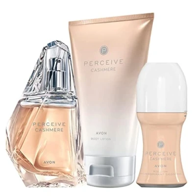 Abbildung von Avon Parfum Set Perceive Cashmere 3 Teile Eau de Spray 50ml Bodylotion 150ml und Deoroller für Damen