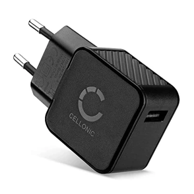 Abbildung von CELLONIC® USB Ladegerät für Smartphone Tablet Kopfhörer Spielkonsole Mp3 Ladeadapter mit Anschluss Stecker Strom Adapter: Ladestecker Steckdose Lader Netzstecker Netzteil Fast Charger
