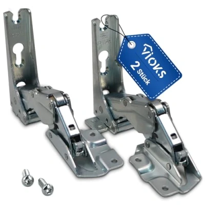 Abbildung von VIOKS Türscharnier SET Einbau Scharnier Links Oben/Rechts Unten Ersatz für AEG 2211202045 + 2211201047 Küppersbusch 431624 431625 Tür Electrolux Kühlschrank