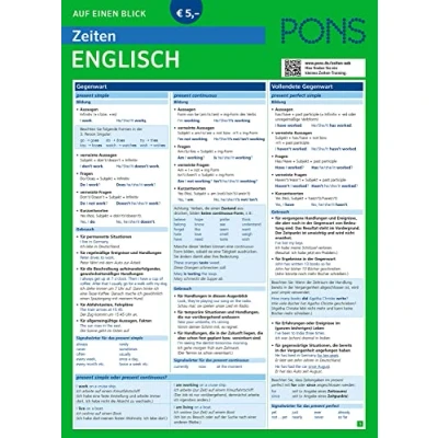 Abbildung von PONS Zeiten Auf einen Blick Englisch: Alle englischen im Überblick (PONS Blick)