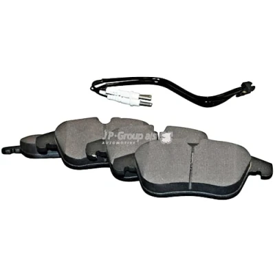 Abbildung von JP GROUP 3163600610 Bremsbelagsatz Vorderachse inkl. Verschleißwarnkontakt PEUGEOT: 508 I SW, 407 Limousine, CITROËN: C5 III Kombi, 3