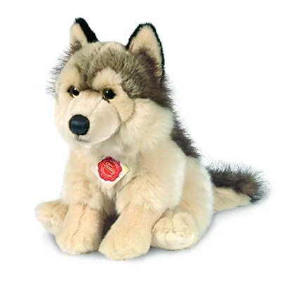 Abbildung von Teddy Hermann® Kuscheltier Wolf sitzend, 29 cm, zum Teil aus recyceltem Material