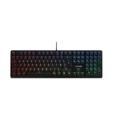 Abbildung von CHERRY G80 3000N RGB, Mechanische Gaming Tastatur mit RGB Beleuchtung, UK Layout (QWERTY), Kabelgebunden, Original MX SILENT RED Switches, Schwarz