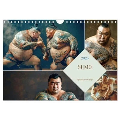 Abbildung von Sumo Japans schwere Ringer (Wandkalender 2025 DIN A4 quer), CALVENDO Monatskalender