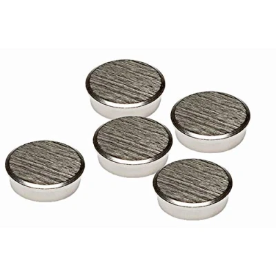 Abbildung von FRANKEN Chrom Magnete Rund, 5 Stück, Hohe Haftkraft, Hochwertige Haftmagnete für Magnettafel, Whiteboard im Büro und Schule oder Haushalt Kühlschrank Familienplaner, 22 mm, Silber, HM22CR/5