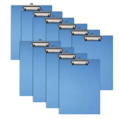 Abbildung von Original Falken 10er Pack Umwelt Klemmbrett Öko. Made in Germany. Mit stabilem Pappkern und farbigem Papierbezug außen für DIN A4 blau Blauer Engel ideal Inventur Lagerwirtschaft