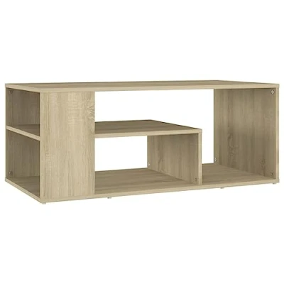 Abbildung von vidaXL Couchtisch mit Stauraum Beistelltisch Wohnzimmertisch Kaffeetisch Sofatisch Teetisch Tisch Wohnzimmer Sonoma Eiche 100x50x40cm Holzwerkstoff