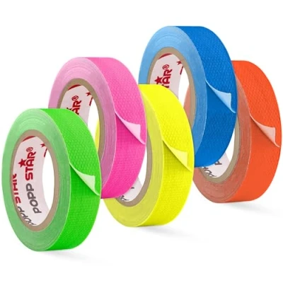Abbildung von Poppstar Klebeband 5x Neon 15mm x 5m gelb grün rot blau rosa