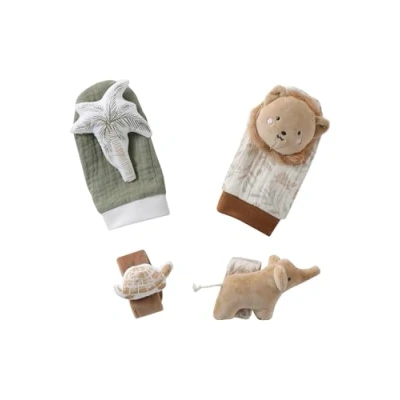 Abbildung von Vertbaudet Baby Rassel Set: Armbänder &amp; Socken Babylon beige