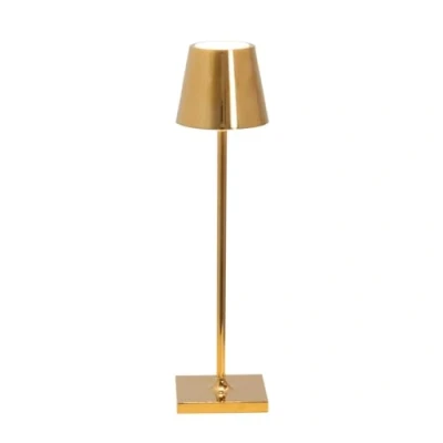 Abbildung von Zafferano, Poldina Micro Lampe mit Glänzendem Gold Finish, Kabellose, Wiederaufladbare Tischlampe Touch Control, Geeignet für den Innenbereich, Dimmer, 2200 3000 K, Höhe 27,5 cm