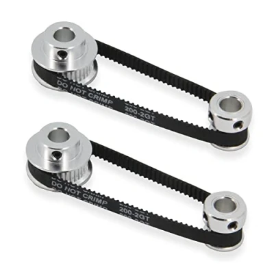 Abbildung von Zeberoxyz 2 Stück Set GT2 Synchronrad, 20 &amp; 36 Zähne, 8mm Bohrung, Aluminium Zahnriemenscheibe mit Länge 200 mm Breite 6mm Riemen (20 36T 8B 6)