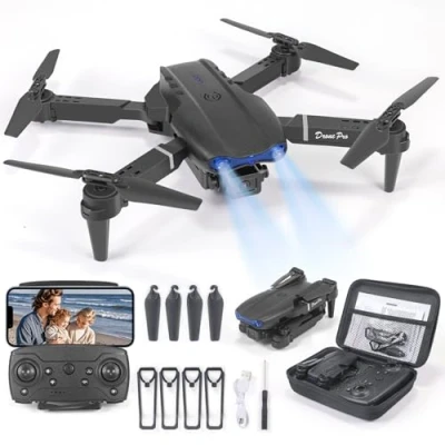 Abbildung von Drohne mit Kamera HD 4K,RC Faltbare FPV WiFi Live Ãœbertragung für Kinder Anfänger,2 Akku Lange Flugzeit,Headless Modus,Flugbahnflug,Hindernisvermeidung,One Key Start/Landen,Headless Modus