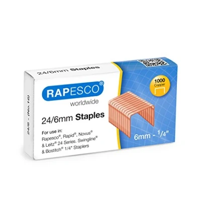 Abbildung von Rapesco S24600Z3 24/6mm (No.16) Verkupferte Klammern, 1000 Stück