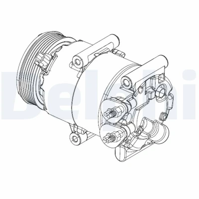 Abbildung von DELPHI CS20324 Kompressor VS16 PAG 46 mit Kompressoröl FORD: FIESTA 6, 6 Van