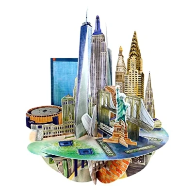 Abbildung von Santoro Pirouette, 3D Pop Up Grußkarte New York Stadt für ihn, sie, Geburtstag, Dankeschön, Reiseziel (braun, silber)