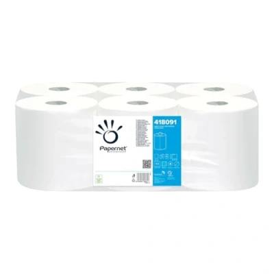 Abbildung von Papernet V gefaltetes Handtuch 409039, 266 Services für Clips, reine Zellulose, 2 Schleier, Servicegröße 21 x 22 cm, Maße gefaltet 10,5 cm