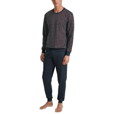 Abbildung von Calida Comfy BÜNDCHEN Pyjama, Herren, Größe: XXL, Dark sapphire