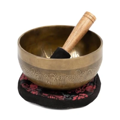 Abbildung von Bodhi Tibetische Klangschale „Singing Bowl“ mit BUDDHA Gravur ca. 450 g Singing Bowl Ø 11cm Klangtherapie, Meditation, Achtsamkeit, Entspannung