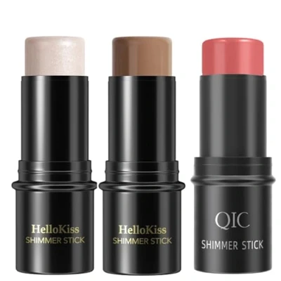 Abbildung von KTouler 3 Farben Contour Highlighter Konturenstift Make up Stick, Rouge Creme Blush, Bronzer, Highlighting Shade, lang anhaltender und wasserfester Makeup Stick for Cheek, Lip, Eye