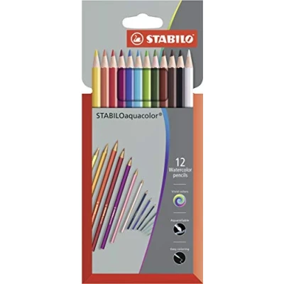 Abbildung von Aquarell Buntstift STABILO aquacolor 12er Pack mit 12 verschiedenen Farben