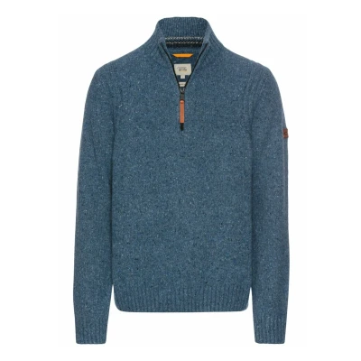 Abbildung von camel active Troyer Strickpullover, Herren, Größe: XXL, Denim blue