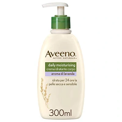 Abbildung von Aveeno Feuchtigkeitsspendende Körpercreme, Daily Moisturising, Lavendelaroma, normale bis trockene Haut, auch empfindliche 300 ml