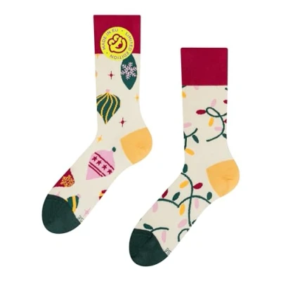 Abbildung von Dedoles Socken Unisex Damen Herren &amp; Kinder Baumwolle viele lustige Designs 1 Paar Geschenk links rechts verschieden, Farbe Mehrfarbig, Motiv Weihnachtsdekoration, Gr. 35 38