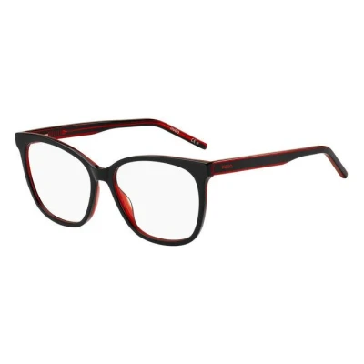 Abbildung von Hugo Boss Damen HG 1251 OIT Rahmen von BRILLEN Acetat Schwarz/Rot Cat Eye