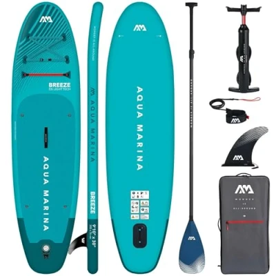 Abbildung von Aqua Marina Breeze 300 cm aufblasbares SUP Board Blau + CARBON Paddel
