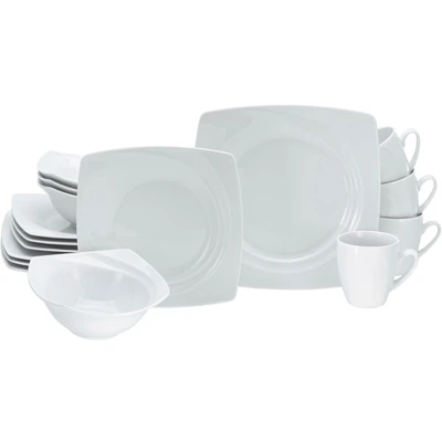 Abbildung von CreaTable Kombiservice &quot;Geschirr Set Celebration&quot;, (Set, 16 tlg., Kaffeeservice und Tafelservice im Set, für 4 Personen), Service, weiß, ausdrucksstarkes Innenrelief, Teile, Personen