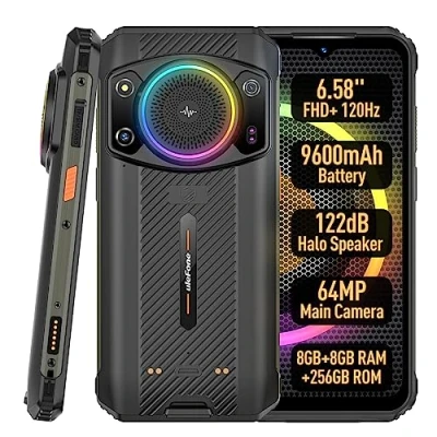 Abbildung von Ulefone ARMOR 21 Android 13 Outdoor Handy Ohne Vertrag, Infinite Halo, 122dB Lautester Lautsprecher, 9600mAh Akku, 64MP+24MP, 16GB+256GB, 6,58&quot; FHD+120Hz, IP68 IP69K Smartphone, 3 Kartensteckplatz,NFC