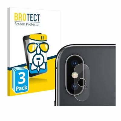 Abbildung von BROTECT Schutzglas für Apple iPhone X/Xs (Kamera Rückseite) (3 Stück) Schutzfolie Panzer Folie Glas [Extrem Kratzfest 9H, Anti Fingerprint,