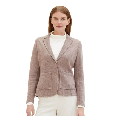 Abbildung von TOM Tailor MIT Reverskragen Strickjacke, Damen, Größe: Medium, Dusty lilac melange